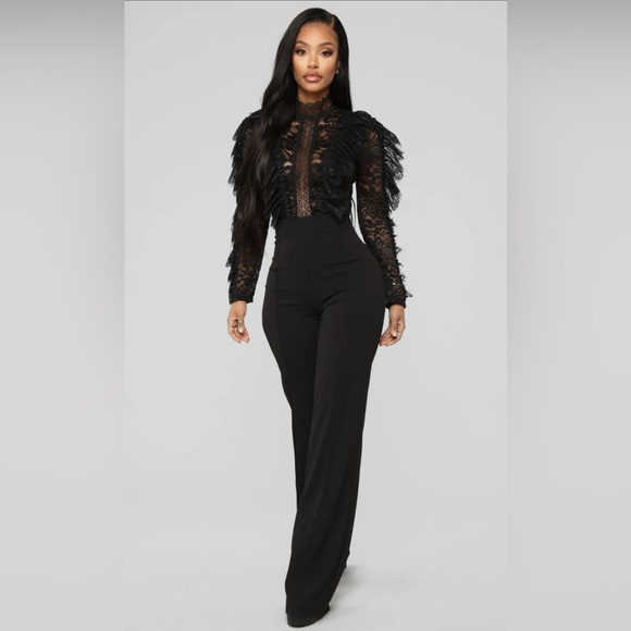 Fashion Nova Black Trousers Jumpsuit - Picture 2 of 16